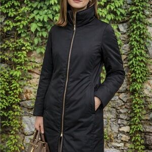 AUTHIER Italian Luxury Black Down Fill Zip-Front Ski Coat, M